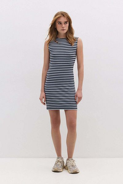 No Matter What Striped Mini Dress With Open Back