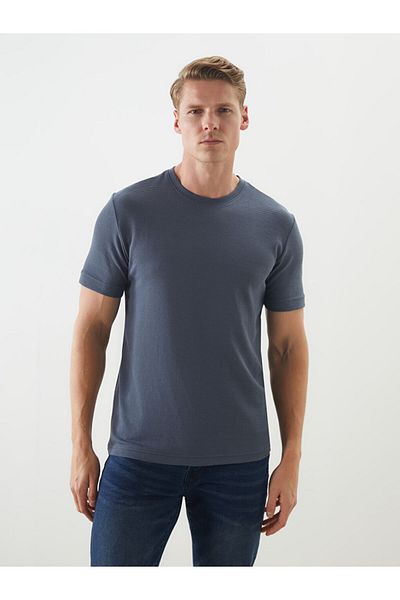 LC Waikiki Crew Neck Short Sleeve Men's Textured T-Shirt