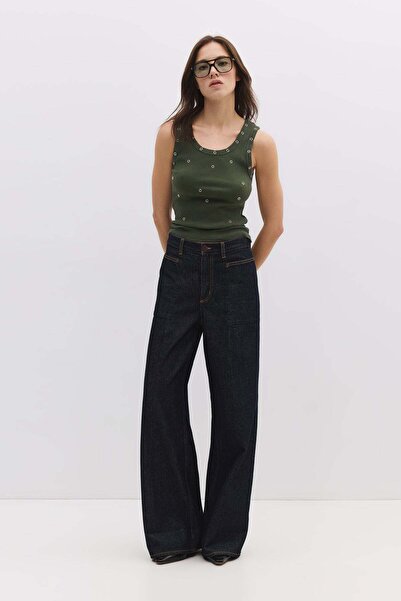 No Matter What Unterhemd aus gewaschener Baumwolle mit Ösenverzierung