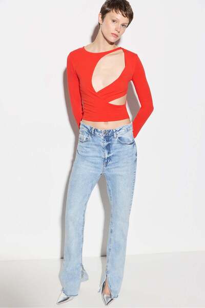 No Matter What Bluse mit asymmetrischer Taillenschnürung