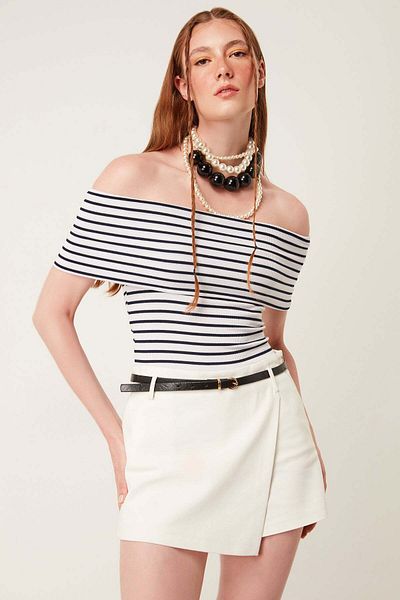 No Matter What Off-the-shoulder Ribbed Top