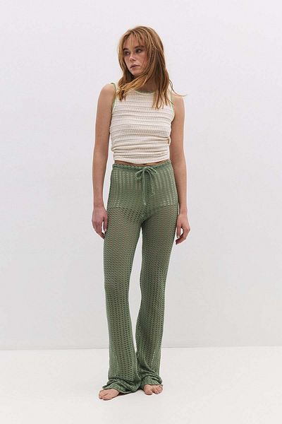 No Matter What Pleated Waist Fishnet Trousers