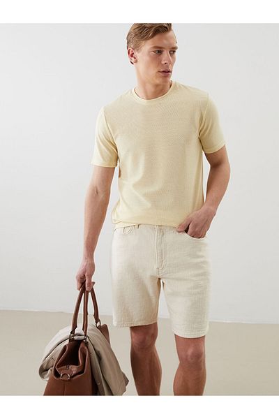 LC Waikiki Crew Neck Short Sleeve Men's Textured T-Shirt