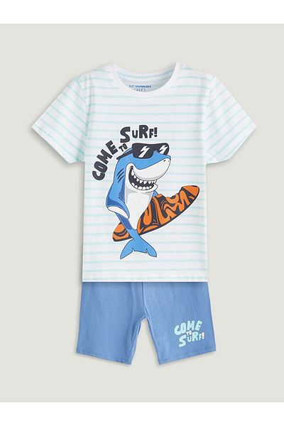 LC Waikiki Printed Boys' Shorts Pajama Set