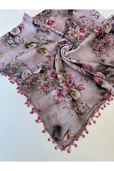Sümeyye çeyiz Handcrafted Handcrafted Edge Beaded Writing Cheesecloth Yemeni Dowry Gift
