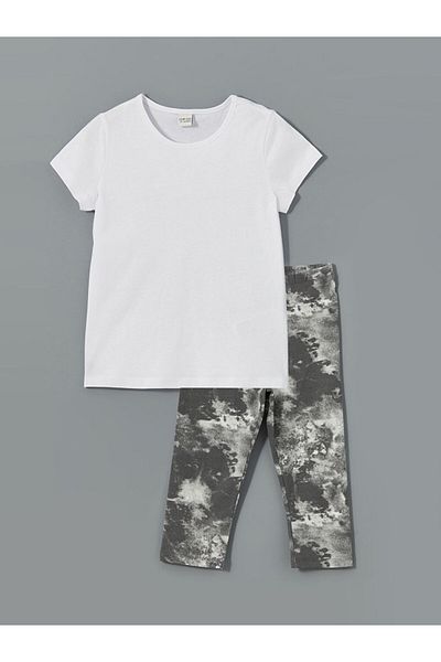 LC Waikiki Lcw Crew Neck Girls T-Shirt & Leggings