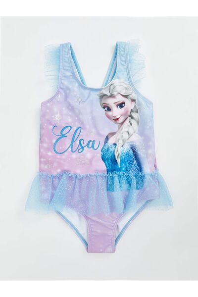LC Waikiki LCW Kids Elsa Baskılı Kız Çocuk Mayo
