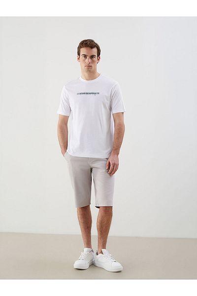 LC Waikiki Tricou pentru bărbați din bumbac pieptănat imprimat cu decolteu Crew New Season - S5J101Z8
