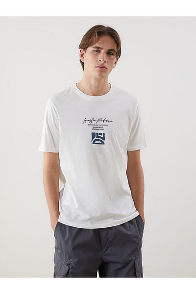 LC Waikiki Lcw Crew Neck Printed Combed Cotton Men's T-Shirt