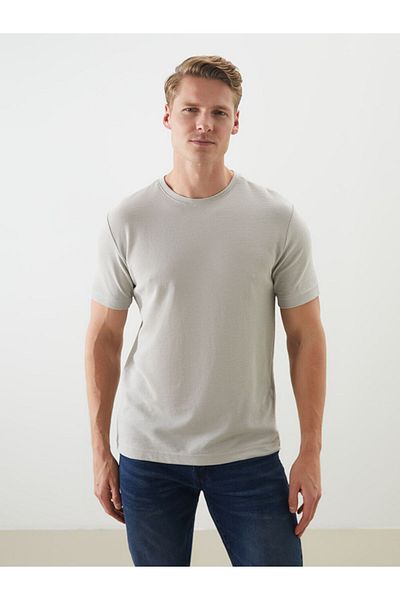 LC Waikiki Crew Neck Short Sleeve Men's Textured T-Shirt