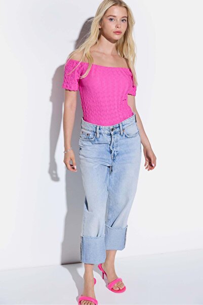 No Matter What Schulterfreie Bluse aus Crêpe-Stoff