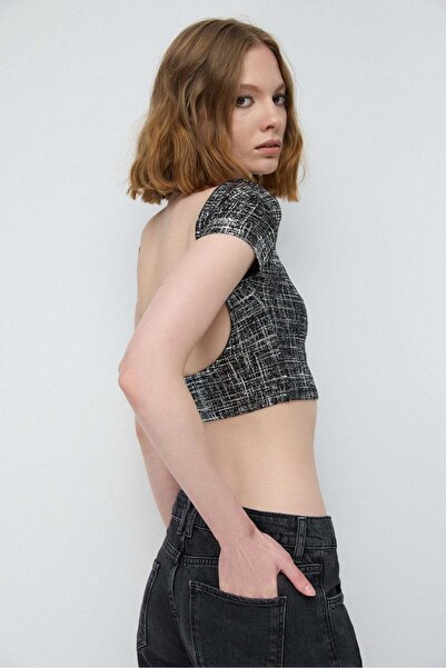 No Matter What Rückenfreies Basic-Top mit Folienprint