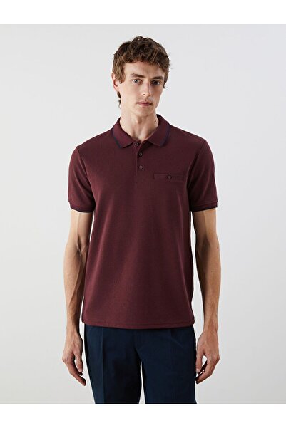 LC Waikiki Tricou texturat pentru bărbați cu mânecă scurtă cu gât polo clasic...