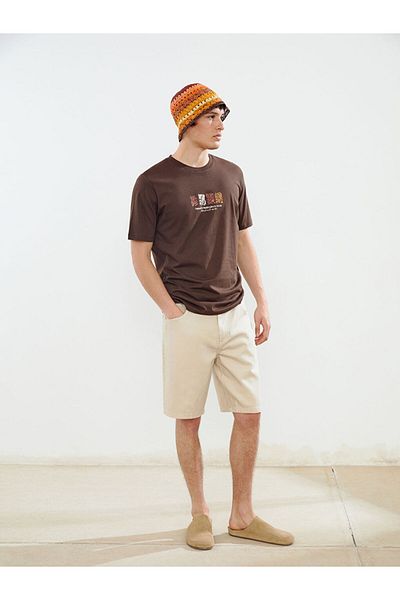 LC Waikiki Crew Neck Printed Combed Cotton Men's T-Shirt