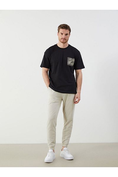 LC Waikiki New Season Crew Neck εμπριμέ χτενισμένο βαμβακερό ανδρικό Tisort - S5J860Z8