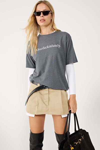 No Matter What Bedrucktes T-Shirt aus 100 % Baumwolle