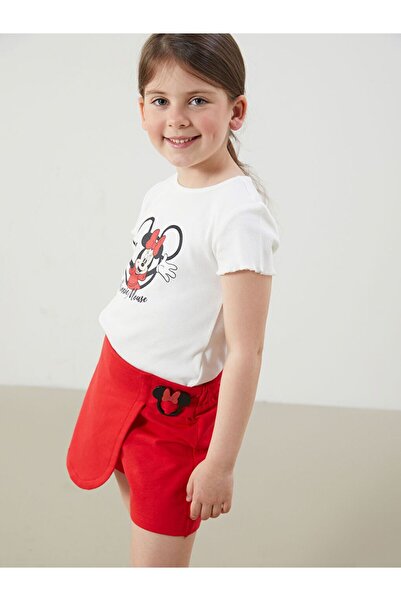 LC Waikiki LCW Kids majica i suknja sa šortama za devojčice sa Minnie Mouse p...