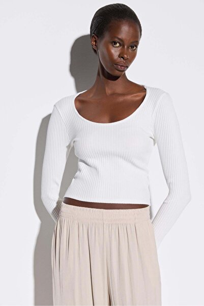 No Matter What Gerippte, strukturierte lange Bluse