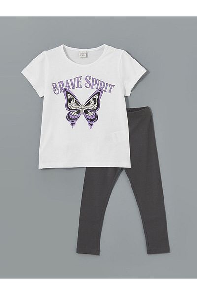 LC Waikiki Lcw Crew Neck Girls T-Shirt & Leggings