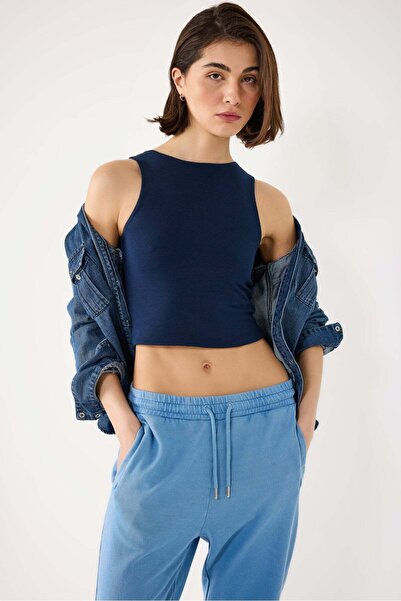 No Matter What Ärmelloses Crop-Top mit Rundhalsausschnitt