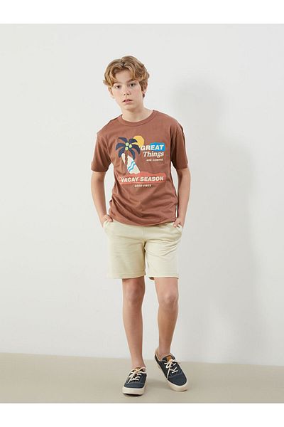 LC Waikiki Lcw Crew Neck Boys T-Shirt and Shorts