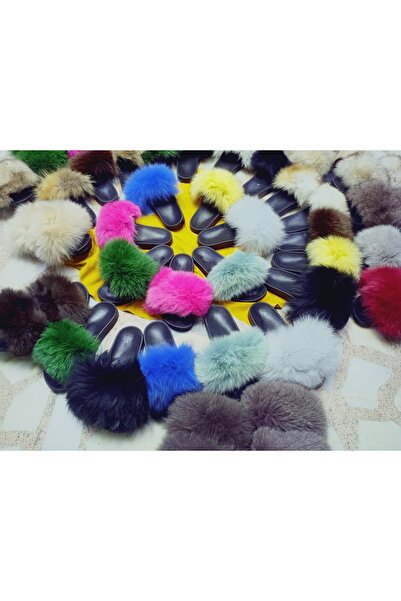 hoaryage Genuine Mink Fur Slippers