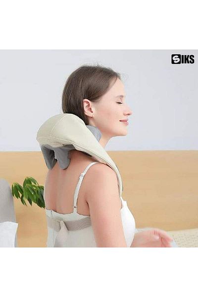 SIKS Aparat de masaj cu role Shiatsu, pentru zona cervicală, gât, lombară, spate cu încălzire