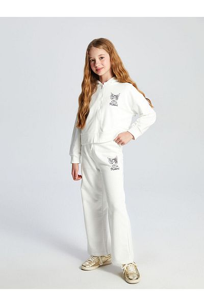 LC Waikiki Lcw Printed Girl's Tracksuit Bottom with Elastic Waist