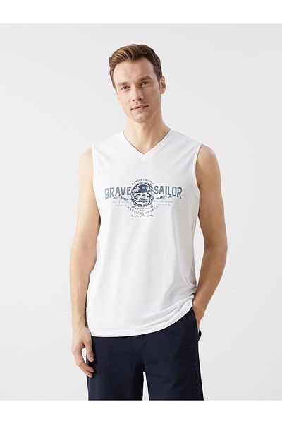 LC Waikiki Lcwaikiki Classic V-Neck Printed Men's Sleeveless T-Shirt