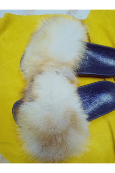 hoaryage Genuine Mink Fur Slippers