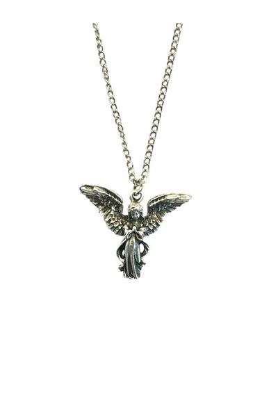 Herşey Nota Unisex Necklace with Winged Seraph Figure – Angel Symbol of the Sixth Dimension, Spiritual and Gothic Design