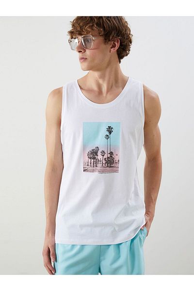 LC Waikiki XSIDE Crew Neck Printed Combed Cotton Men's Sleeveless T-Shirt