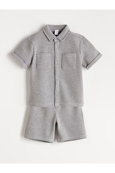 LC Waikiki Basic Boy's Shirt and Shorts 2-Piece