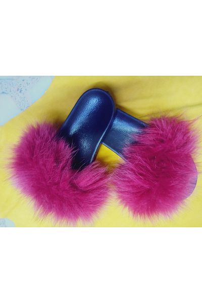 hoaryage Genuine Mink Fur Slippers