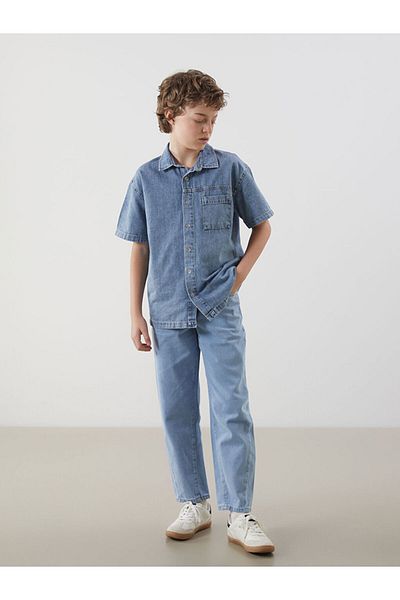 LC Waikiki Short Sleeve Boy's Jean Shirt
