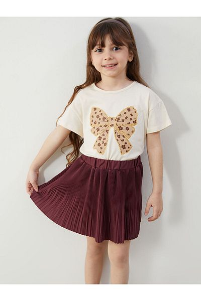 LC Waikiki Lcw Pleated Girl's Skirt with Elastic Waist
