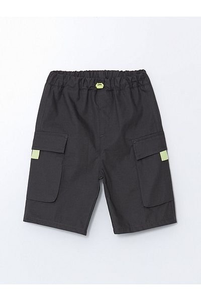 LC Waikiki Anthracite Boys Shorts with Elastic Waist and Pockets