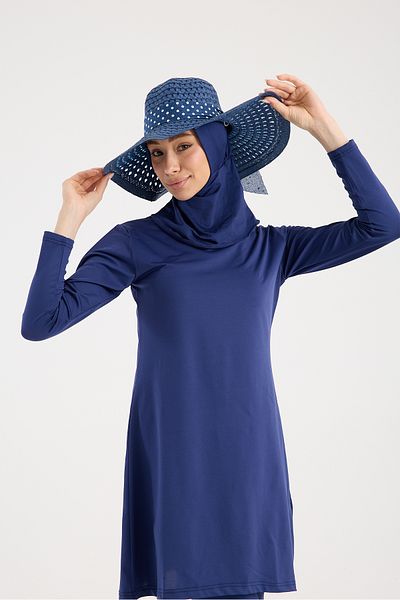 Moda Days Navy Blue Full Covered Lycra Hijab Swimsuit Set of 3