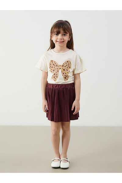 LC Waikiki Lcw Pleated Girl's Skirt with Elastic Waist