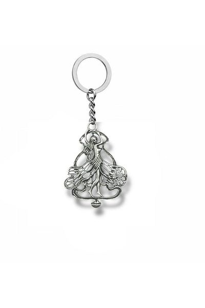 Herşey Nota Metal Keychain with Butterfly Wings Dancing Fairy Figure – Fairytale and Elegant Design