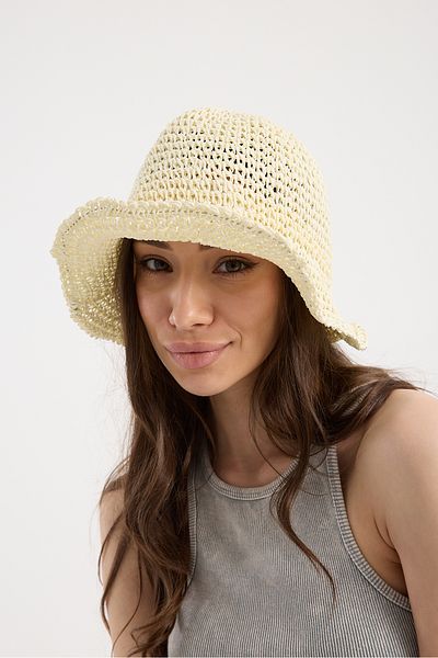 Moda Days Hand Knitted Wide Brim Summer Bohemian Straw Beach Hat