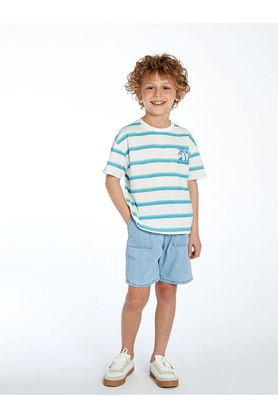 LC Waikiki New Season Basic Boy's Jean Shorts with Elastic Waist