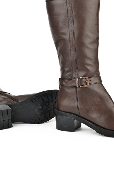 Ziya , Γυναικείες Μπότες Γνήσιο Δερμάτινο 15319Z8006 Καφέ