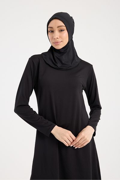 Moda Days Women's Black Full Covered Lycra Hijab Swimsuit Set of 3