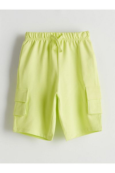 LC Waikiki Pistachio Green Elastic Waist Pocket Boys 2 Thread Shorts
