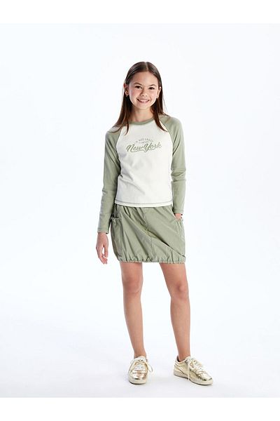 LC Waikiki Lcw Girl's Cargo Skirt with Elastic Waist