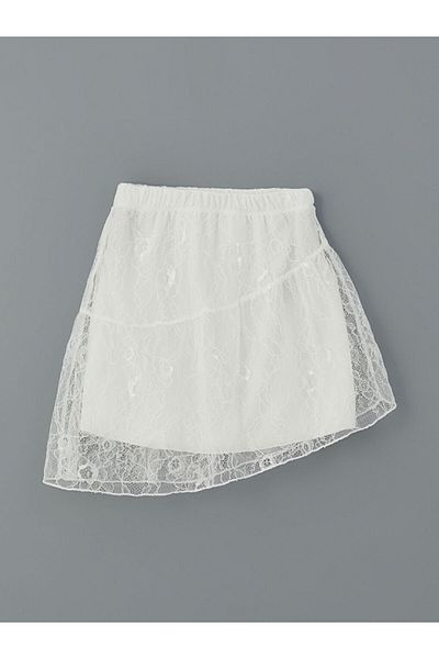 LC Waikiki Girl's Skirt with Elastic Waist and Lace Detail