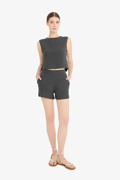DeFacto Boxy Fit Crew Neck Wrap Tank Top F4439Ax25Sm