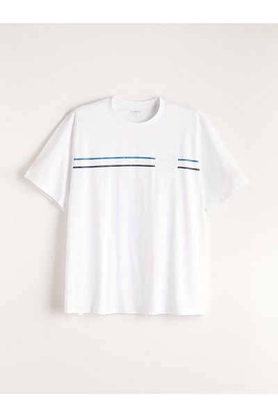 LC Waikiki Ανδρικό μπλουζάκι LCWAIKIKI Classic Crew Neck με στάμπα χτενισμένο βαμβακερό