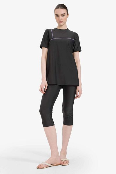DeFacto Regular Fit 4-Piece Basic Plain Burkini Hijab Swimsuit Set E3514Ax25Hs